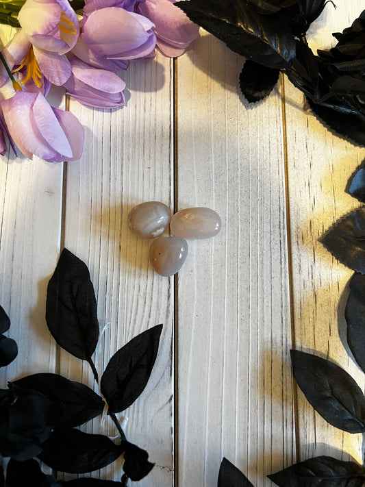 ONE STONE Flower Agate  Tumbled stone laptop journal waterbottle , waterproof , hydroflask