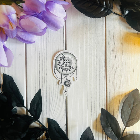 Moon Sun astrology sticker laptop journal waterbottle , waterproof