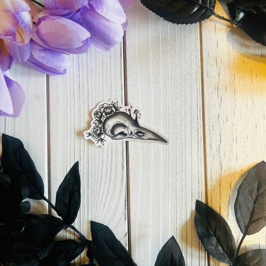 Bird skull Sticker laptop journal waterbottle , waterproof