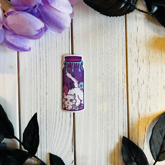 Spell jar cat sticker laptop journal waterbottle , waterproof , hydroflask