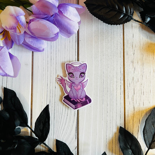 Angel Demon Cat sticker  laptop journal waterbottle , waterproof