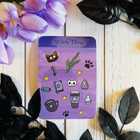 Witchy things sticker sheet