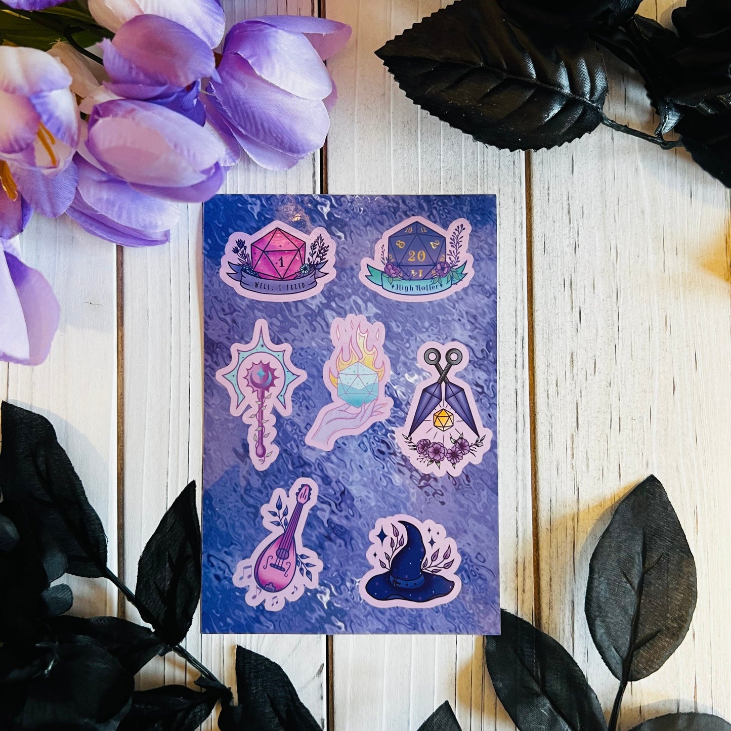 Dnd class sticker sheet laptop journal waterbottle , waterproof , hydroflask