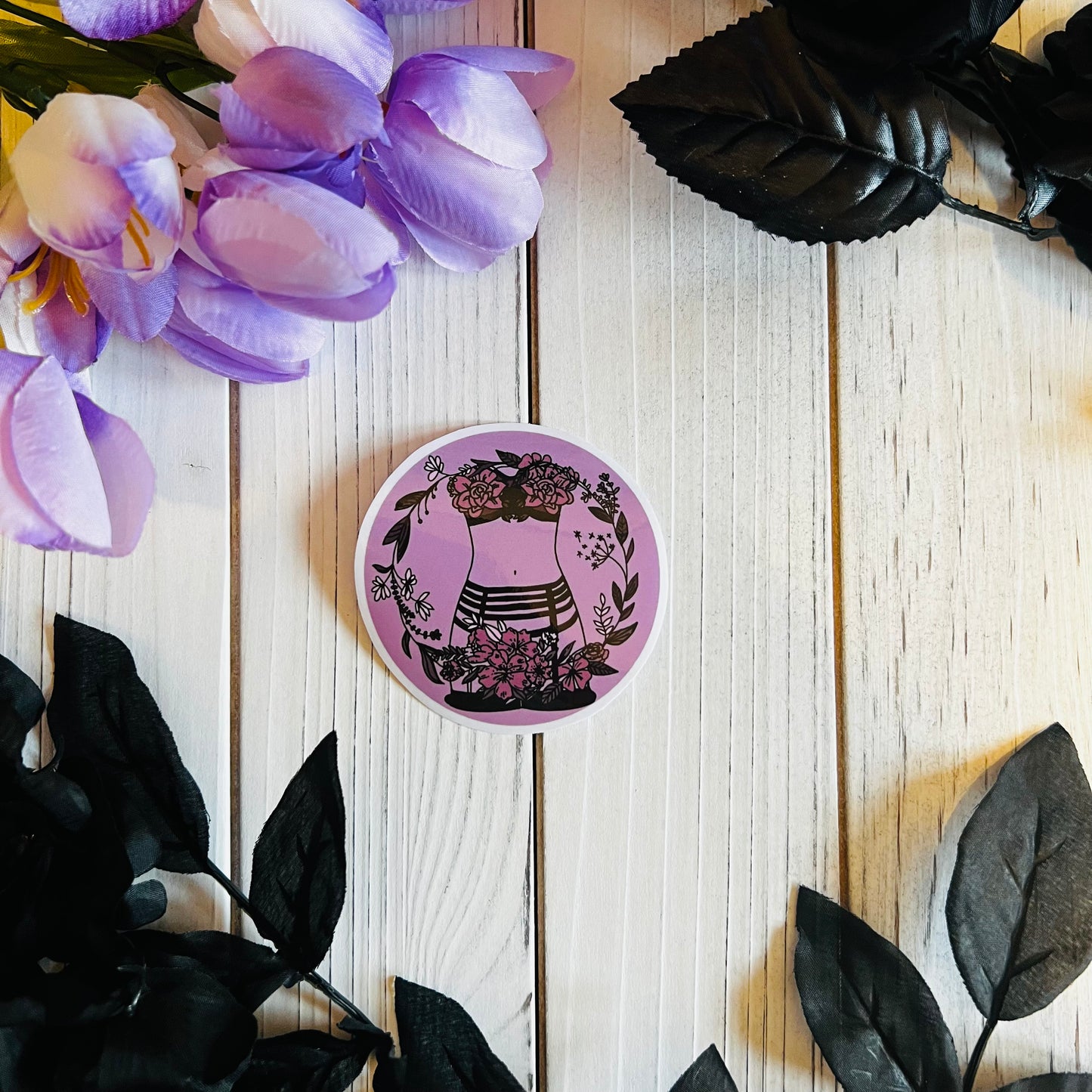 Flower Babe Sticker | laptop journal sticker | waterproof holographic