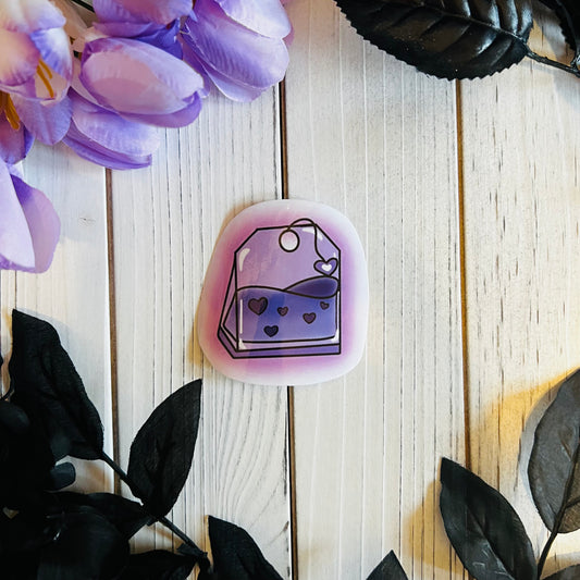 Pastel Heart tea bag sticker laptop journal waterbottle , waterproof , hydroflask