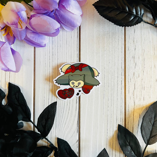 Valentines Snorlax Sticker | laptop , journal , waterproof , bulletjournal , cartoon