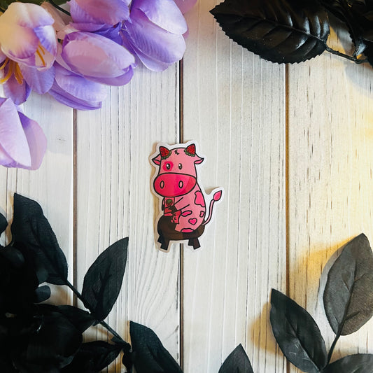 Kawaii Strawberry Cow |Laptop,Journal Sticker|