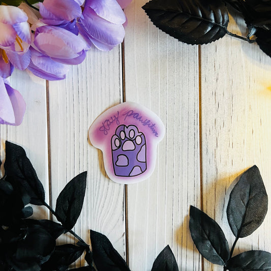 Stay pawsitive pastel cat paw. | waterproof , laptop , journal , waterbottle ,kawaii , car sticker