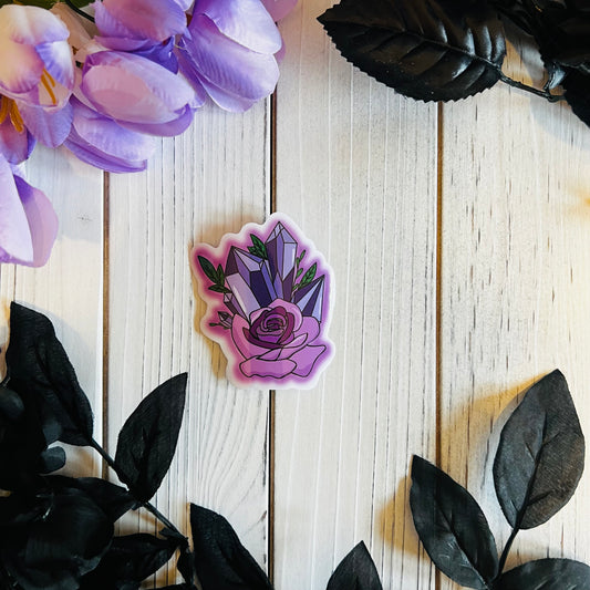 Rose crystal sticker laptop journal waterbottle , waterproof