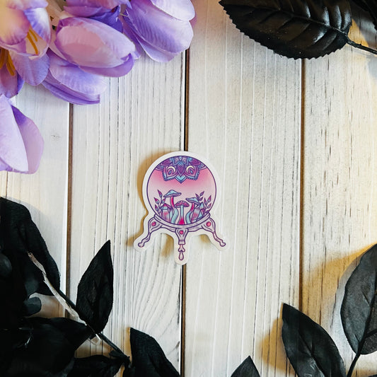 Pastel Mushroom Crystal ball sticker |kawaii ,journal ,laptop ,water bottle Halloween sticker|