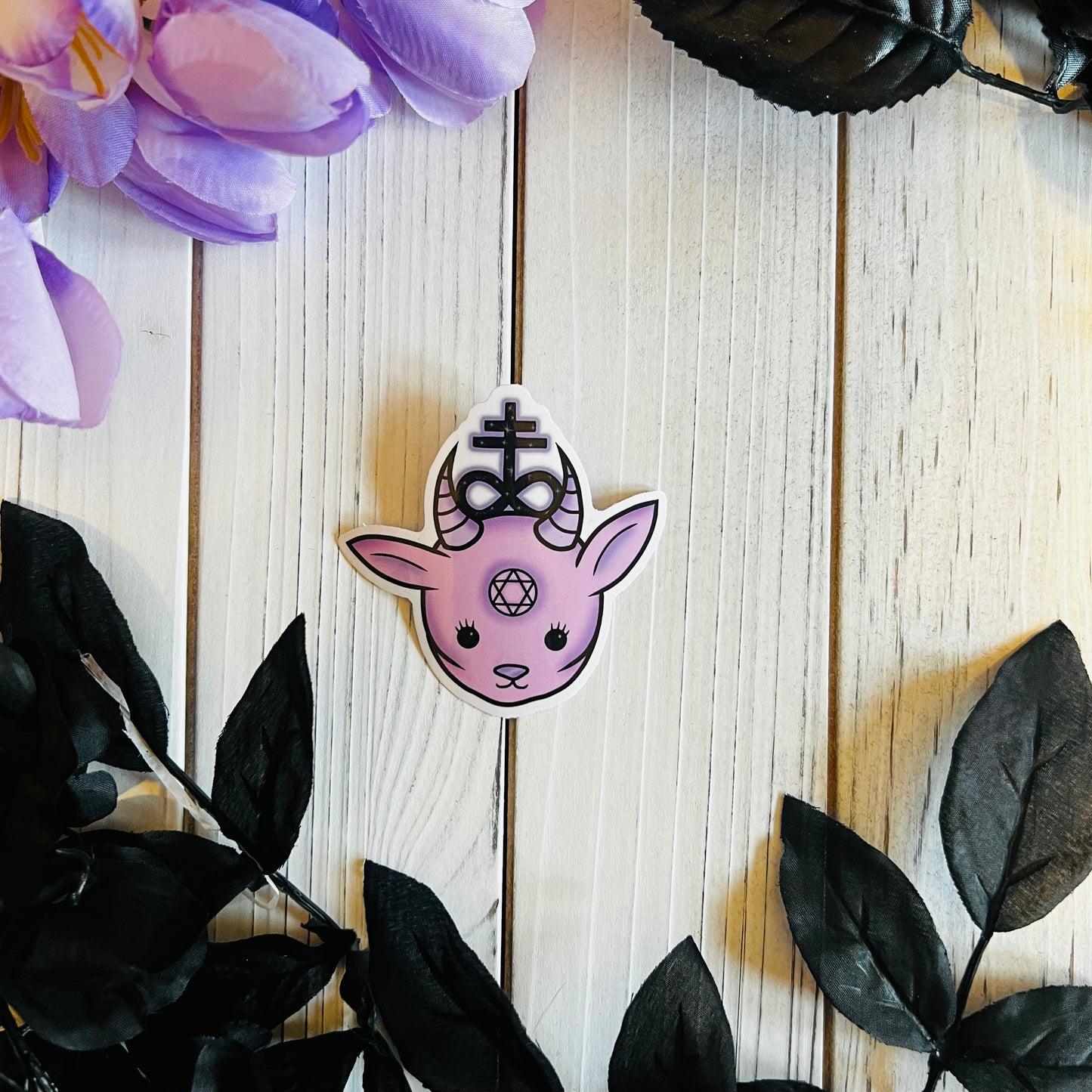 Satanic Baby Goat sticker |kawaii ,journal ,laptop ,water bottle Halloween sticker|