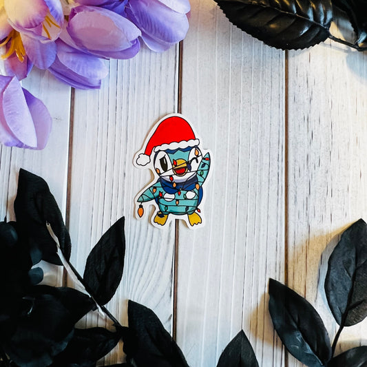 Holiday Piplup Sticker laptop journal waterbottle , waterproof , hydroflask