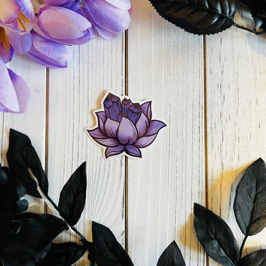 Crystal Lotus sticker laptop journal waterbottle , waterproof , hydroflask