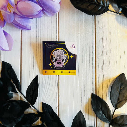 Ghost Cauldron acrylic pin |kawaii ,journal ,laptop ,water bottle Halloween sticker|