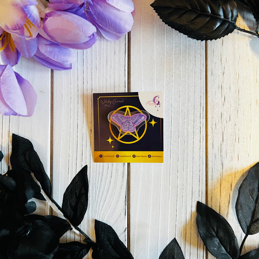 Purple Moth acrylic pin |kawaii ,journal ,laptop ,water bottle Halloween sticker|