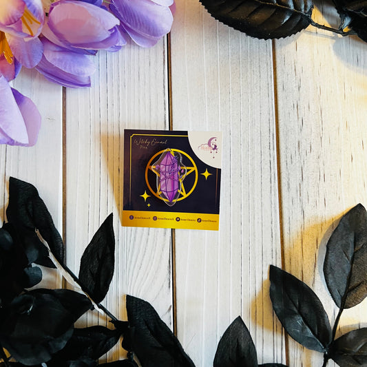 Amethyst Crystal acrylic pin |kawaii ,journal ,laptop ,water bottle Halloween sticker|