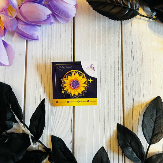 Sunflower acrylic pin |kawaii ,journal ,laptop ,water bottle Halloween sticker|