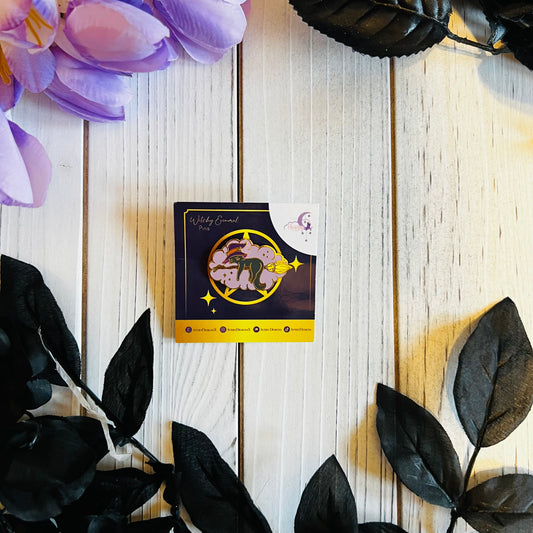 Sleepy Cloud Kitten hard enamel pin | crystal pin , moon pin , astrology , witch pin , witch gift , crystals