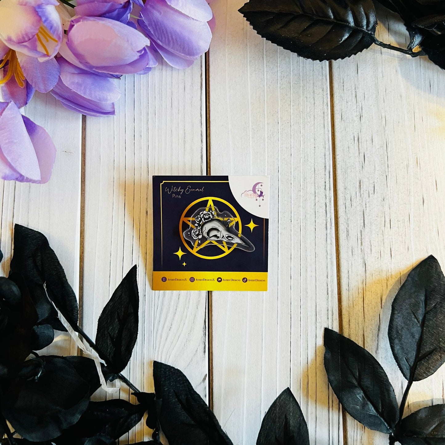 Bird skull acrylic pin |kawaii ,journal ,laptop ,water bottle Halloween sticker|