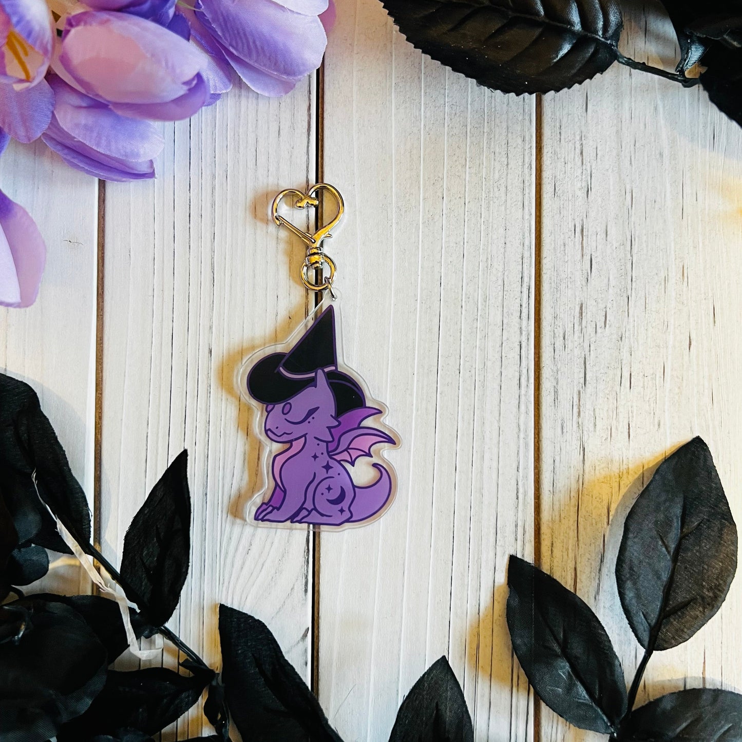 Witch hat dragon keychain sticker laptop journal waterbottle , waterproof , hydroflask