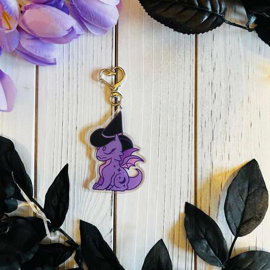 Witch hat dragon keychain sticker laptop journal waterbottle , waterproof , hydroflask