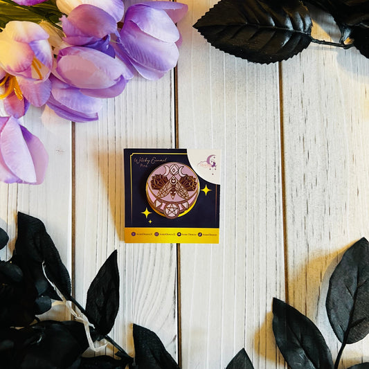 Crystal moth enamel pins | hard enamel pin , crystal pin , moth pin , witch pin , Halloween pin