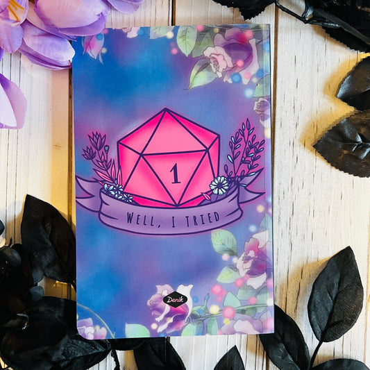 D20 dotted Notebook , dnd , witch , sorcerer, dungeons and dragons